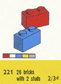 LEGO 221-2 1 x 2 Bricks