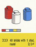 LEGO 223-2 1 x 1 Round Bricks