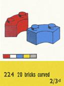 LEGO 224-3 2 x 2 Curved Bricks