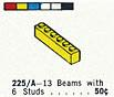 LEGO 225.A 1 x 6 Beams
