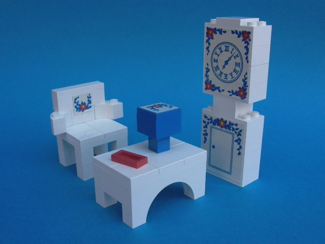 LEGO 270-2 Grandfather Clock, Chair and Table