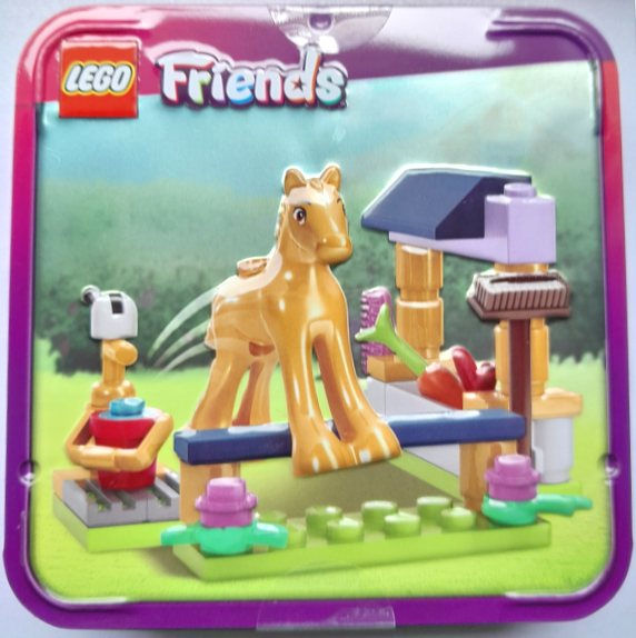LEGO 2D001185 Foal with Feeding Station and Hurdle metal box