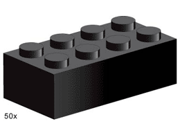 LEGO 3458 2 x 4 Black Bricks