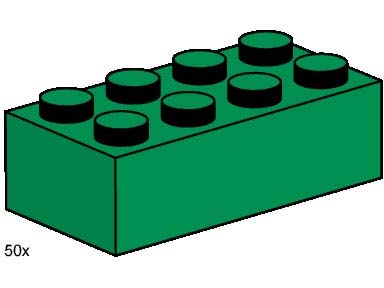 LEGO 3461 2 x 4 Green Bricks