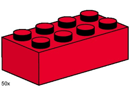 LEGO 3462 2 x 4 Red Bricks