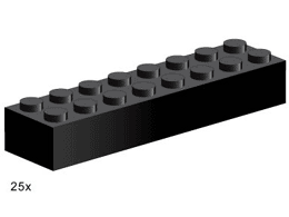 LEGO 3463 2 x 8 Black Bricks