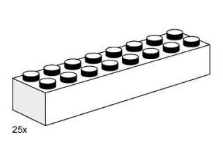 LEGO 3465 2 x 8 White Bricks