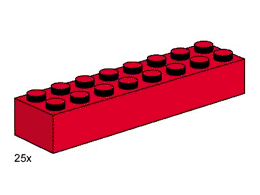 LEGO 3467 2 x 8 Red Bricks