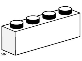 LEGO 3470 1 x 4 White Bricks