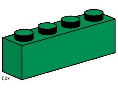 LEGO 3471 1 x 4 Green Bricks
