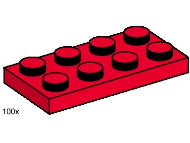 LEGO 3485 2 x 4 Red Plates