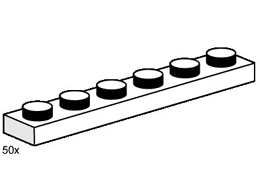 LEGO 3487 1 x 6 White Plates