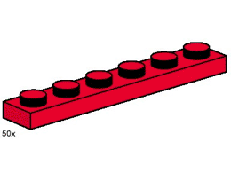 LEGO 3488 1 x 6 Red Plates