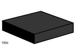LEGO 3492 2 x 2 Black Smooth Tiles