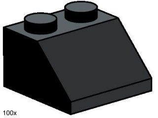 LEGO 3495 2 x 2 Roof Tiles Steep Sloped Black