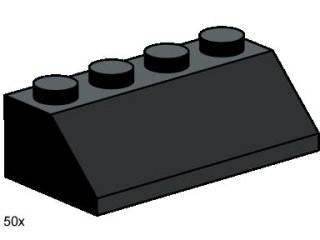 LEGO 3497 2 x 4 Roof Tile Black