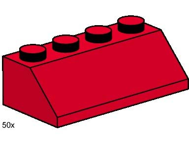 LEGO 3498 2 x 4 Roof Tile Red