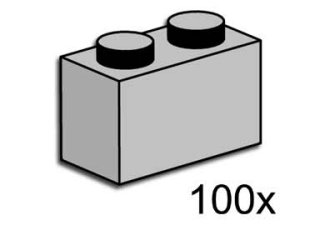 LEGO 3725 1 x 2 Light Gray Bricks