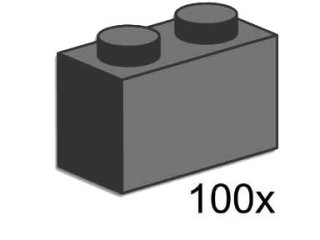 LEGO 3726 1 x 2 Dark Gray Bricks