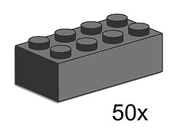 LEGO 3729 2 x 4 Dark Gray Bricks