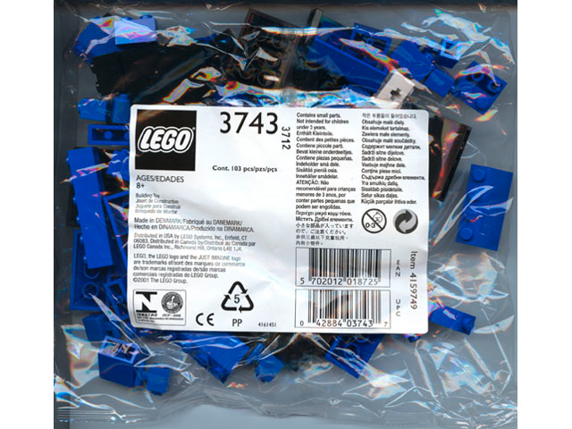 LEGO 3743 Locomotive Blue Bricks