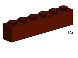 LEGO 3752 1 x 6 Brown Bricks