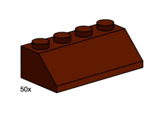 LEGO 3755 2 x 4 Roof Tile Brown