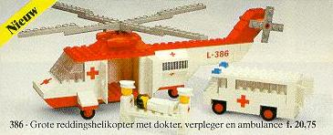 LEGO 386 Red Cross Helicopter and Ambulance / Rescue Vehicles