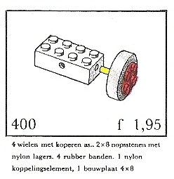 LEGO 400-4 Small Wheels with Axles (System)