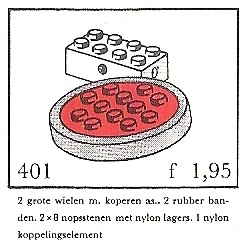 LEGO 401-3 Large Wheels with Axles (System)