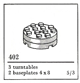 LEGO 402-3 White Turntables