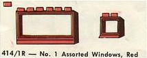 LEGO 414.1R No. 1 Assorted Windows, Red