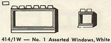 LEGO 414.1W No. 1 Assorted Windows, White
