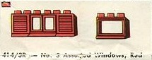 LEGO 414.3R No. 3 Assorted Windows, Red