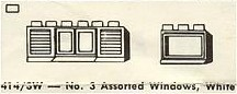 LEGO 414.3W No. 3 Assorted Windows, White