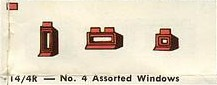 LEGO 414.4R No. 4 Assorted Windows, Red