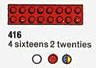 LEGO 416 4 Sixteens 2 Twenties (The Building Toy)