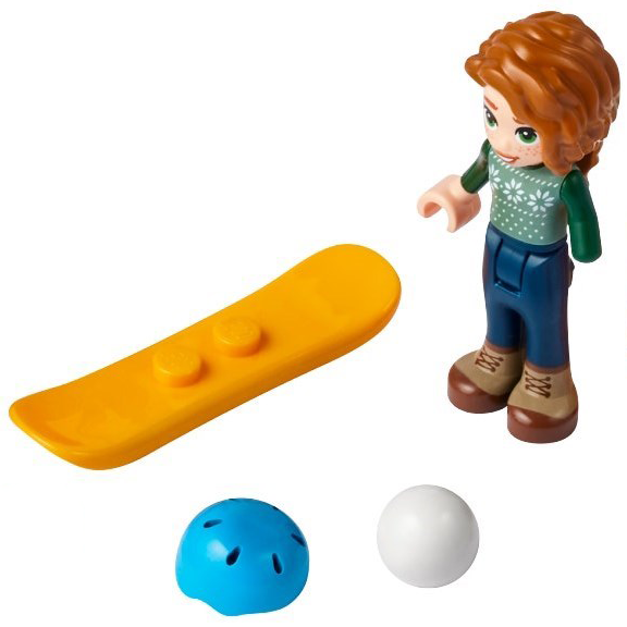 LEGO 41758-2 Advent Calendar 2023, Friends (Day  1) - Autumn with Snowboard, Helmet, and Snowball