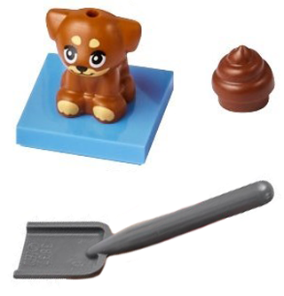 LEGO 41758-4 Advent Calendar 2023, Friends (Day  3) - Dark Orange Puppy Dog, Poop and Shovel