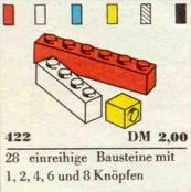 LEGO 422 1 x 1, 1 x 2, 1 x 4, 1 x 6, 1 x 8 Bricks