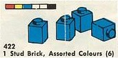 LEGO 422-2 1 Stud Brick, Assorted Colours (6)