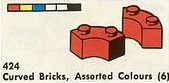 LEGO 424 Curved Bricks, Assorted Colours (6)