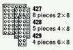LEGO 427 8 Plates 2 x 8 (The Building Toy)