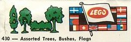 LEGO 430-3 Assorted Trees, Bushes, Flags