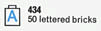 LEGO 434 50 lettered bricks (The Building Toy)