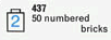 LEGO 437 50 numbered bricks (The Building Toy)