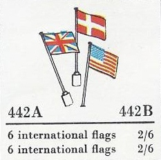 LEGO 442B 6 International Flags (The Building Toy)