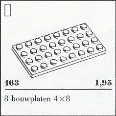LEGO 463 4 x 8 Plates, White