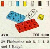 LEGO 470 1 x 1, 1 x 2, 2 x 2, 2 x 3, 2 x 4 Plates (System)