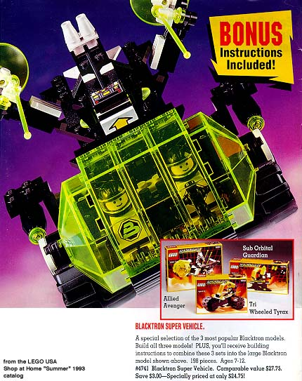 LEGO 4741 Space Blacktron II Bundle Pack (Copack of Sets 6851, 6878, and 6887) - Blacktron Super Vehicle